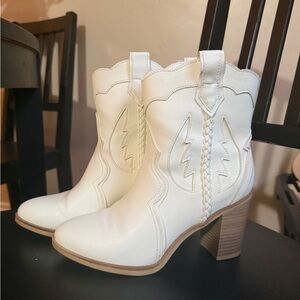 Altar'd State White Heeled Western Boots
